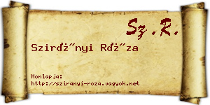 Szirányi Róza névjegykártya