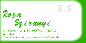 roza sziranyi business card